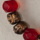 Antique hand cut Dutch glass and painted wood beads