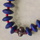 Lapis lazuli, old silver beads and white heart African trade beads, 18