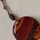 Modern Venetian lampworked glass pendant with vermeil beads, 17