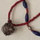 Lapis lazuli and Venetian white heart African trade beads, each 18